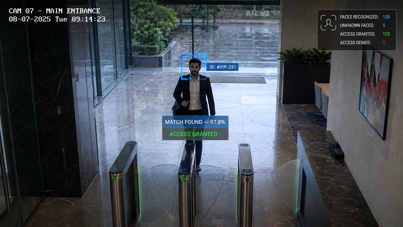 XenScan AI face recognition and access control overlay